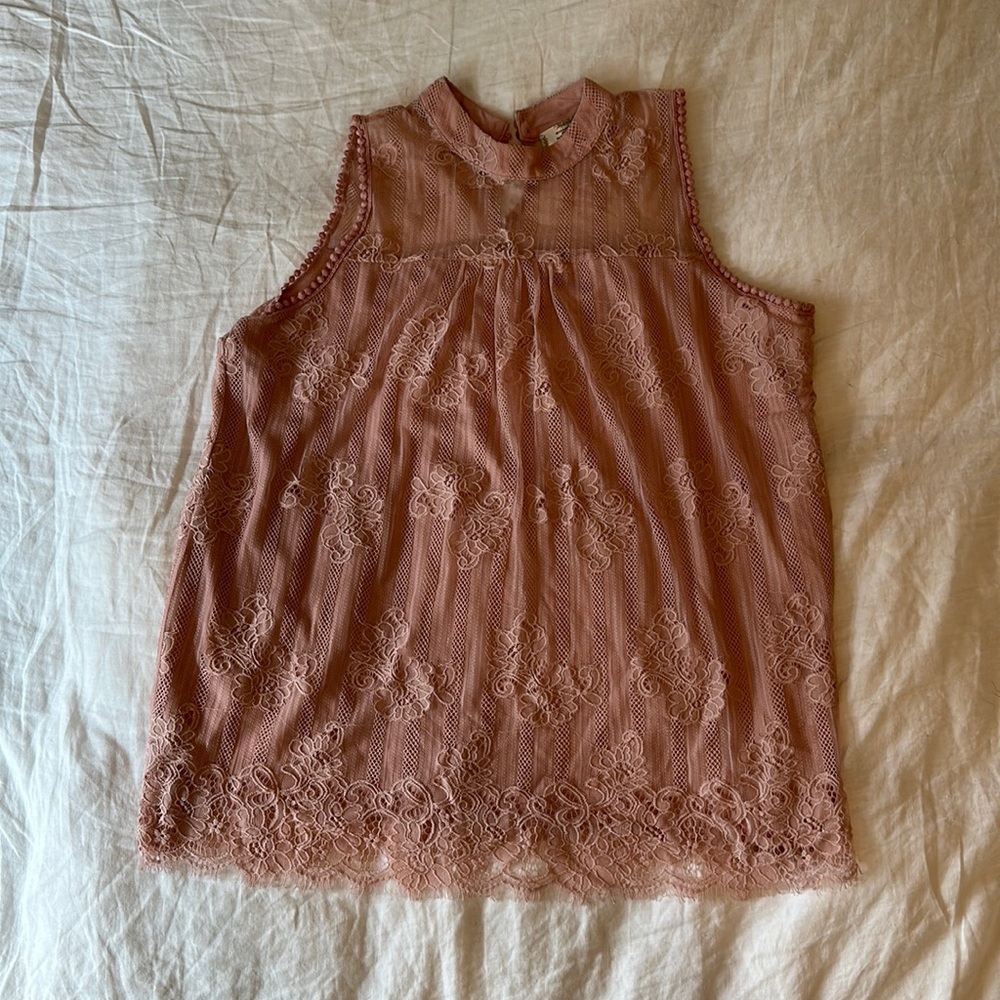 Shannon Ford New York Overlay pink Tank Top (Size 1x)